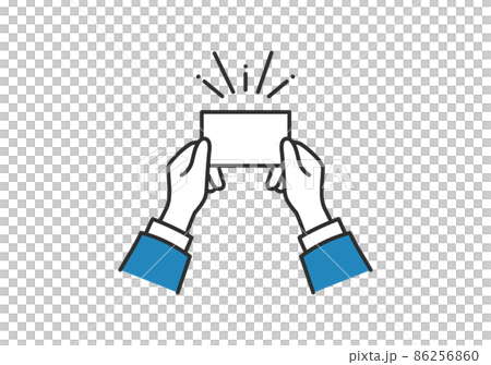 名刺を渡すイラスト素材 名刺を渡すイラスト素材 86256860