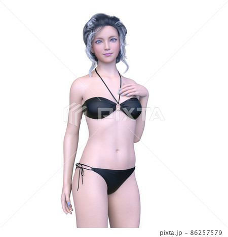 ビキニ姿の女性のイラスト素材 [86257579] - PIXTA