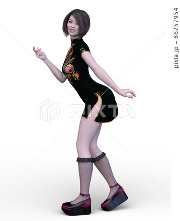 チャイナドレスの女性 86257954