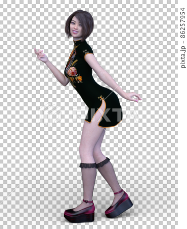 A woman in a Chinese dress A woman in a Chinese dress 86257954