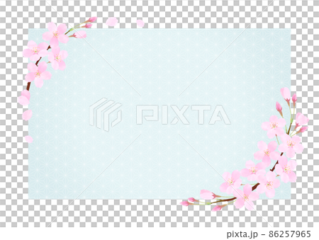 Cherry blossom vector frame Someiyoshino [hemp leaf pattern] 86257965