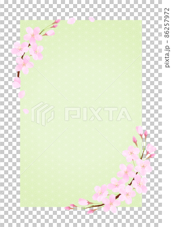 櫻花向量框架染井吉野 [麻葉圖案] 86257972