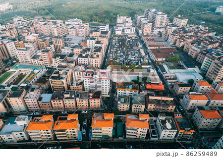 Aerial view of urban village landscape in Shenzhen city,China Aerial view of urban village landscape in Shenzhen city,China 86259489