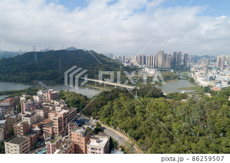 Aerial view of urban village landscape in Shenzhen city,China Aerial view of urban village landscape in Shenzhen city,China 86259507