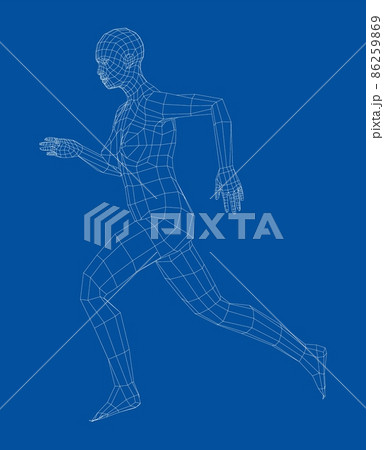 Wireframe running woman Wireframe running woman 86259869
