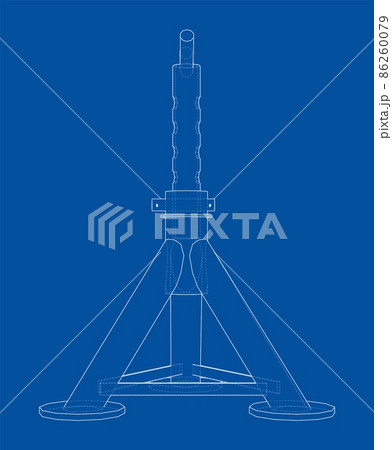 Axle stand isolated. 3d illustration Axle stand isolated. 3d illustration 86260079