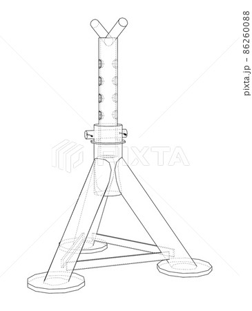Axle stand isolated. 3d illustration Axle stand isolated. 3d illustration 86260088