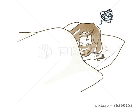 よく眠れない女性 86260152