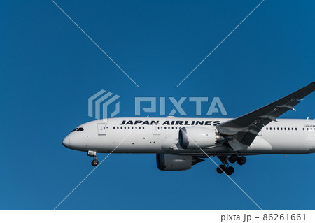 【浮島町公園からA滑走路に着陸するJAL機】 86261661