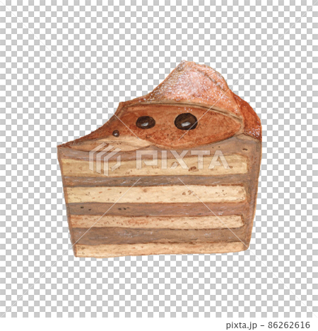 用模擬水彩畫的美味巧克力蛋糕的插圖 86262616