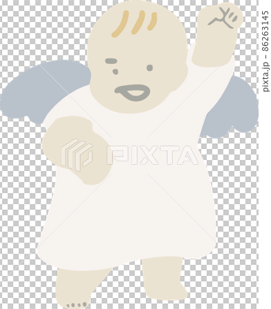 Illustration of an angel pushing up a fist Illustration of an angel pushing up a fist 86263145