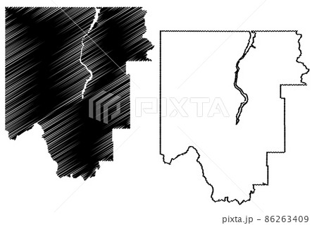 Lincoln County, Montana (U.S. county, United States of America, USA, U.S., US) map vector illustration, scribble sketch Lincoln map 86263409