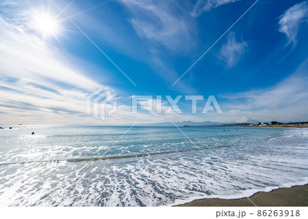 茅ヶ崎海岸　富士山　冬 86263918