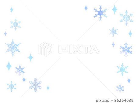 水彩風の雪の結晶背景素材 86264039