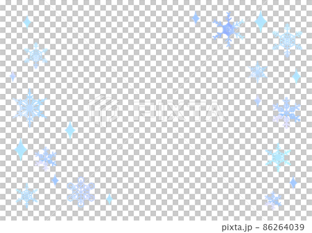 水彩風の雪の結晶背景素材 86264039