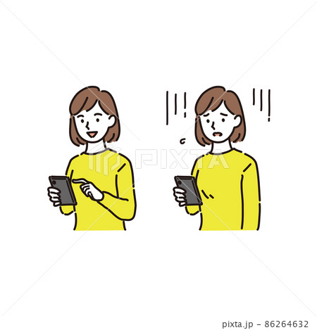 スマホを見る女性 スマホを見る女性 86264632