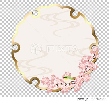 Snow ring frame (Sakura and Japanese white-eye) 86267386