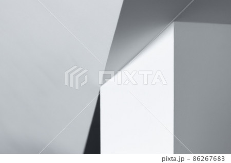 Abstract minimal interior fragment. White corners Abstract minimal interior fragment. White corners 86267683