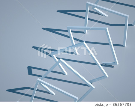 Abstract geometric installation, white square frames 3 d 86267703