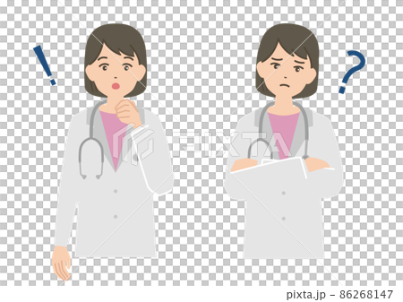 一位女醫生的姿勢令人驚訝和困擾 一位女醫生的姿勢令人驚訝和困擾 86268147