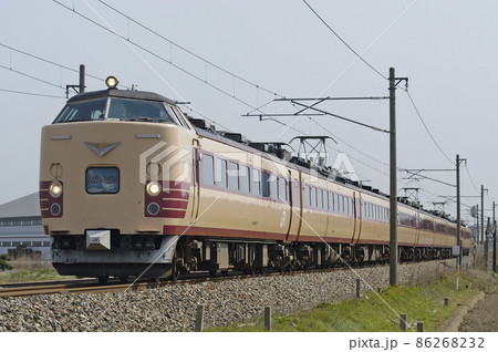 北陸本線　野々市－松任　JR西日本　485系　A10編成（京都）　雷鳥 86268232