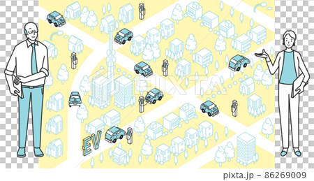 EV自動車の走る街を紹介する人 86269009