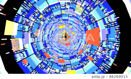 VJ トンネル ブロック ポップ カラフル 青 [別Verあり] 86269013