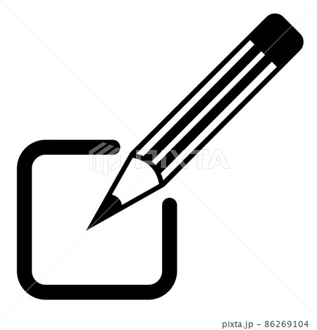 Square frame for data filling pencil symbol edit 86269104