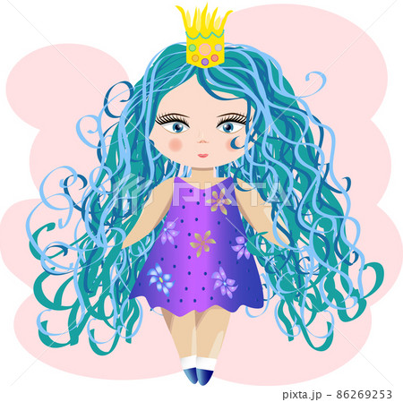 Cute little princess girl. Fashion illustration for kids. 86269253