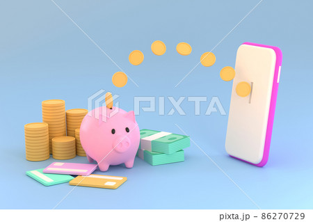 financial transactions How to transfer money online between smartphones and piggy banks, saving ideas 86270729