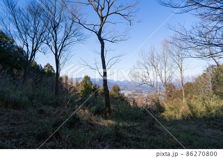 仙元山の山頂付近から見た景色(遠景に浅間山)(埼玉県小川町) 仙元山の山頂付近から見た景色(遠景に浅間山)(埼玉県小川町) 86270800