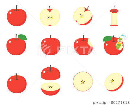 果物イラスト バラエティセット りんごのイラスト素材