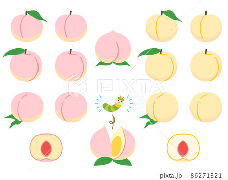 果物イラスト バラエティセット 桃 果物イラスト バラエティセット 桃 86271321