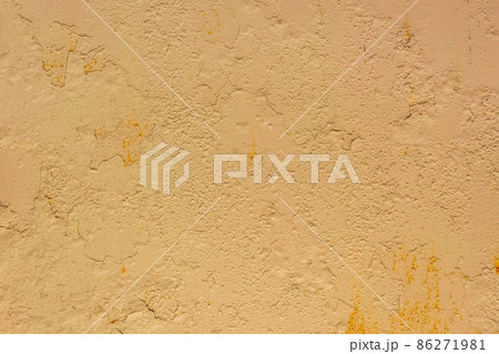 Yellow peeling paint with old, worn-out metallic weathered iron texture rough background dirty steel 86271981