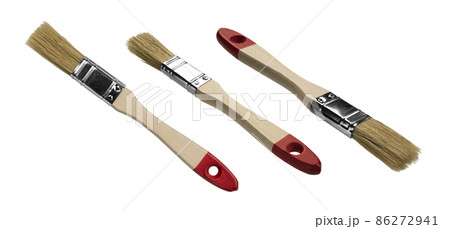 Paint brush in different angles on a white background Paint brush in different angles on a white background 86272941