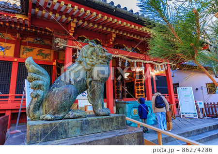 東京 浅草七福神めぐり 浅草神社の狛犬と本殿 東京 浅草七福神めぐり 浅草神社の狛犬と本殿 86274286