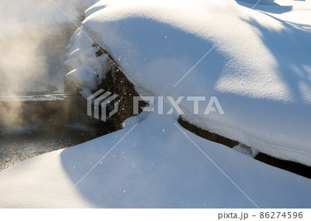 【ダイヤモンドダスト】雪の上で輝くサンピラー 【ダイヤモンドダスト】雪の上で輝くサンピラー 86274596