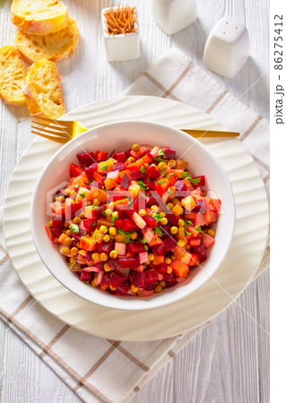 russian vinaigrette, salad of diced cooked veggies russian vinaigrette, salad of diced cooked veggies 86275412