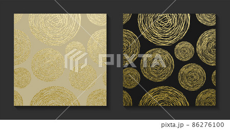 Golden luxury backgrounds set. Vintage vector illustration. 86276100
