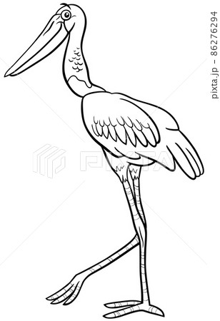 jabiru bird animal character cartoon illustration jabiru bird animal character cartoon illustration 86276294