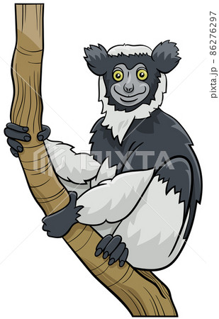 cartoon indri comic animal character 86276297