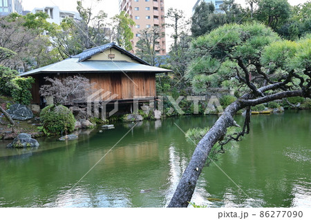 相楽園の池泉回遊式日本庭園の池 相楽園の池泉回遊式日本庭園の池 86277090
