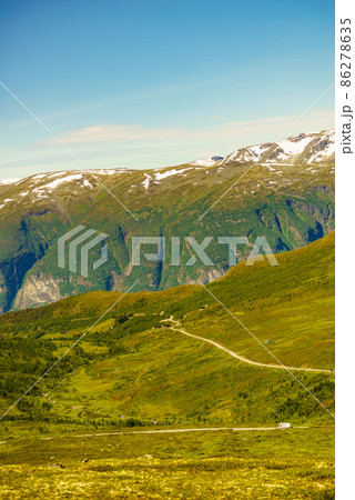 Mountains landscape. Route Aurlandsfjellet Norway Mountains landscape. Route Aurlandsfjellet Norway 86278635