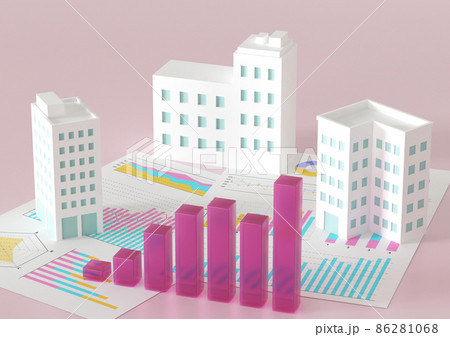 ビルとグラフ　ビジネス 86281068