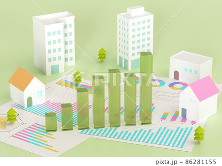 ビルと住宅　グラフ 86281155