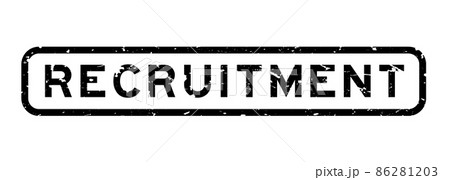 Grunge black recruitment word square rubber seal stamp on white background Grunge black recruitment word square rubber seal stamp on white background 86281203