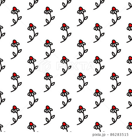 seamless linear pattern with chamomile flowers 86283515