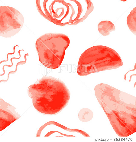 Pattern with bright textured red watercolor stains 86284470