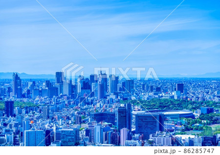東京　六本木から新宿高層ビル群を望む 86285747