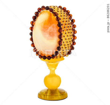Honey Amber Easter Egg on a stand Honey Amber Easter Egg on a stand 86286201